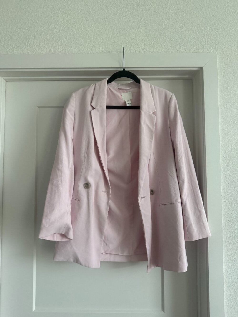 H&M Blush Pink Blazer XS Tailored Lightweight Jacket Office